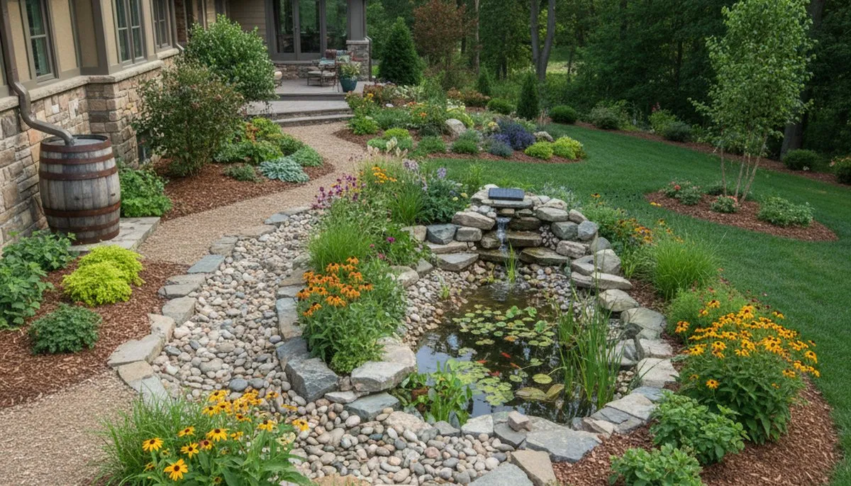 Eco-friendly rain garden and water conservation landscaping in Allentown, PA by Chop Chop Landscaping