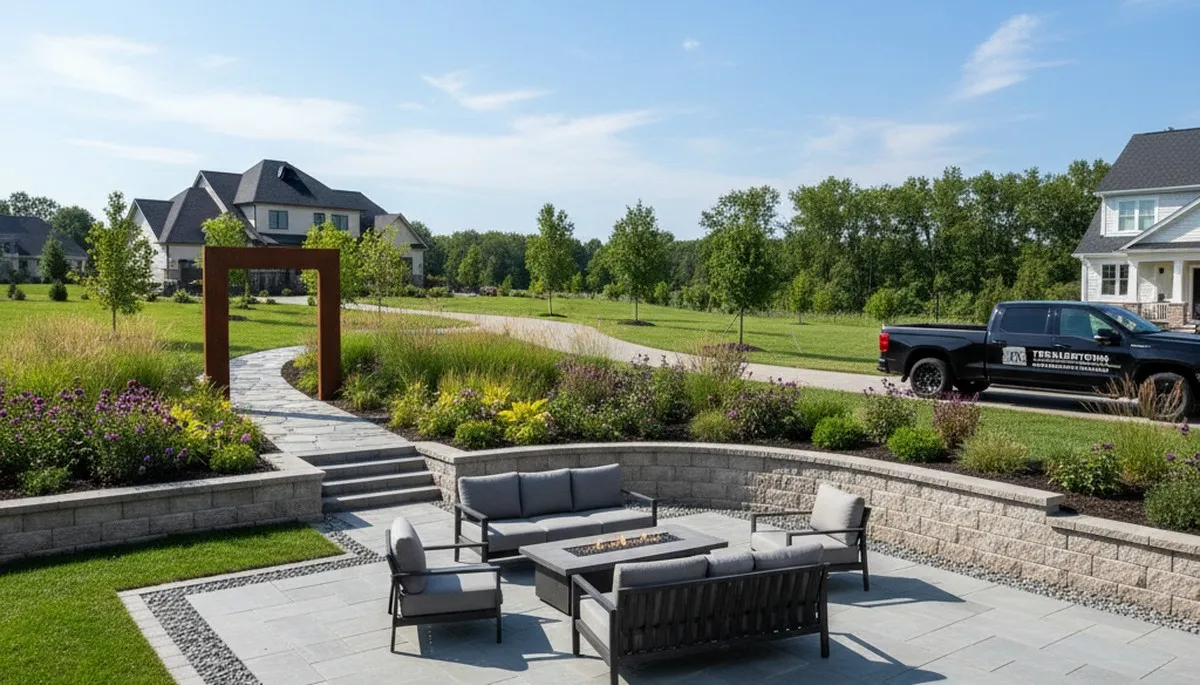 Professional landscaping team servicing lawns in Allentown, PA for residential and commercial properties